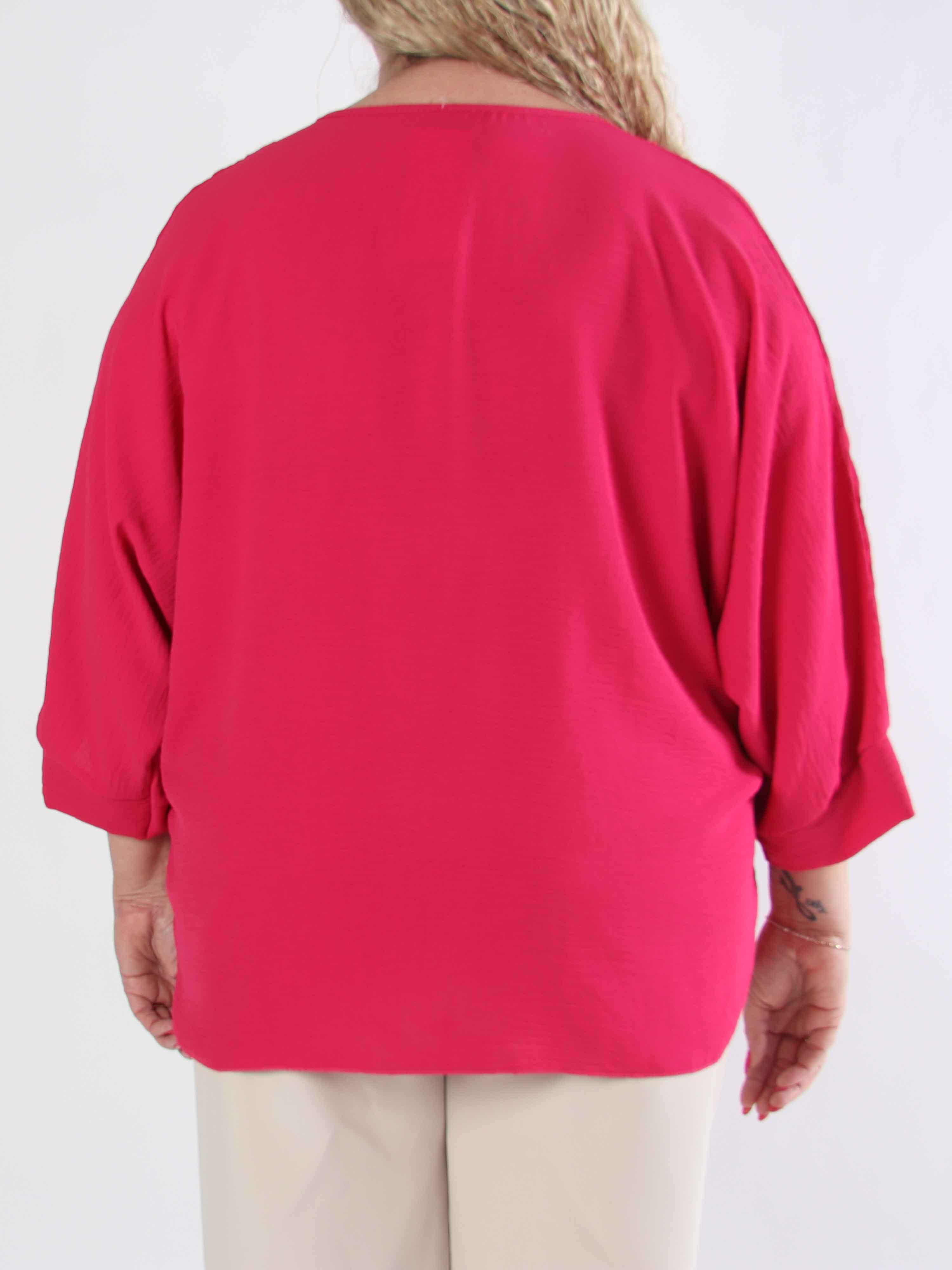 Leonora - Plus size-tunika med fladdermusärmar och spets